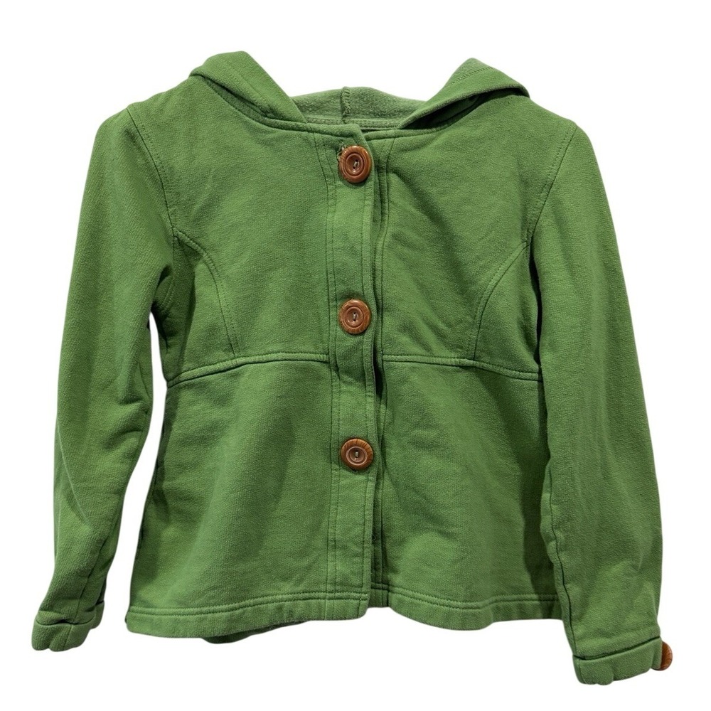 Brownie‎ New York Girls Coat Size L Wooden Button Spring Jacket Coat Green Light